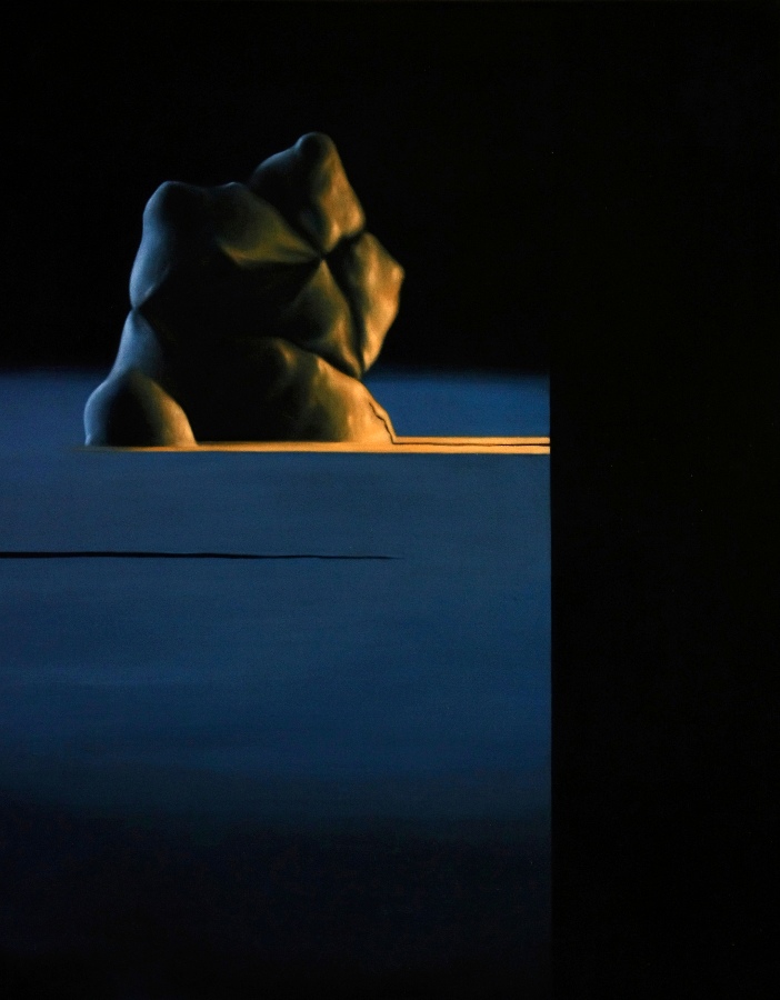 La figura embolicada / Acrylic on canvas, 116x89 cm, 2002